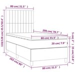 vidaXL Sommier à lattes de lit et matelas et LED Crème 80x200cm Tissu