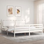 vidaXL Cadre de lit sans matelas blanc 200x200 cm bois massif