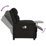 vidaXL Fauteuil électrique de massage Noir Tissu