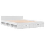 vidaXL Cadre de lit avec tiroirs sans matelas blanc 150x200 cm