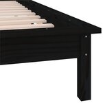 vidaXL Cadre de lit à LED sans matelas noir 90x200 cm bois massif