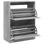 vidaXL Armoire à chaussures 2 tiroirs rabattables sonoma gris