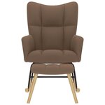 vidaXL Chaise à bascule avec repose-pied Marron Tissu