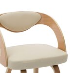 vidaXL Chaises à manger lot de 4 crème bois courbé et similicuir