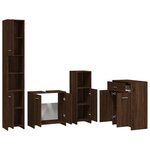 vidaXL Ensemble de meubles de salle de bain 4 Pièces Chêne marron