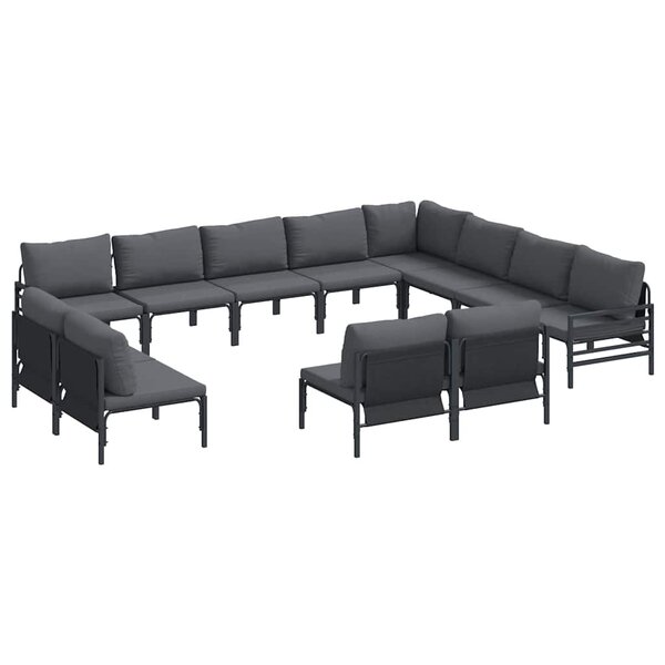 vidaXL Ensemble de canapé de jardin Anthracite Acier