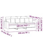 vidaXL Canapé à 3 places Noir 180 cm Velours