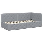 vidaXL Cadre de lit d'angle Gris clair 100 x 200 cm tissu