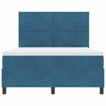 vidaXL Lit à ressorts avec matelas Bleu foncé 140 x 200 cm Velours
