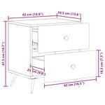 vidaXL Cabinet de chevet 2 pièces Gris béton 43 x 34 5 x 47 5 cm