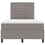 vidaXL Lit à ressorts taupe avec matelas et lumière LED  120 x 200 cm en tissu