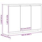 Buffet vidaXL en chêne noir 102x33x75 cm en bois d'ingénierie