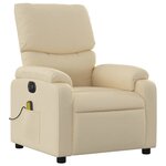 vidaXL Fauteuil inclinable de massage électrique crème tissu