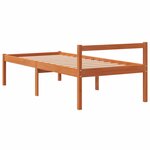 vidaXL Lit pour personne âgée cire marron 90x200 cm bois de pin massif