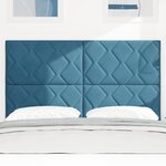 vidaXL Tête de Lit LED Geometric Manuel Bleu foncé 144 cm Velours
