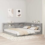 vidaXL Tête de lit de rangement Gris béton 200 cm Bois d'ingénierie