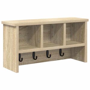 vidaXL Porte-manteau mural avec étagère Chêne sonoma 50 x 16 x 26 cm