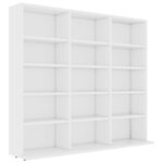 vidaXL Armoire à CD Blanc 100x23x89 5 cm Bois d’ingénierie