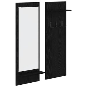 vidaXL Porte-manteau mural avec étagère Chêne noir 70 x 10 x 90 cm
