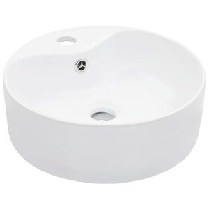 vidaXL Lavabo avec trop-plein 36x13 cm Céramique Blanc