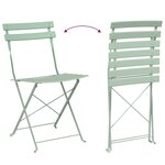 Ensemble de Bistro Pliable 3 Pièces Mint Clair en Acier