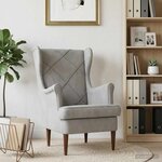 vidaXL Fauteuil Gris clair Velours