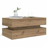 vidaXL Table basse avec lumières LED chêne artisanal 90x50x40 cm