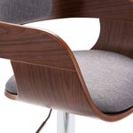 vidaXL Tabouret de bar Contreplaqué et tissu gris