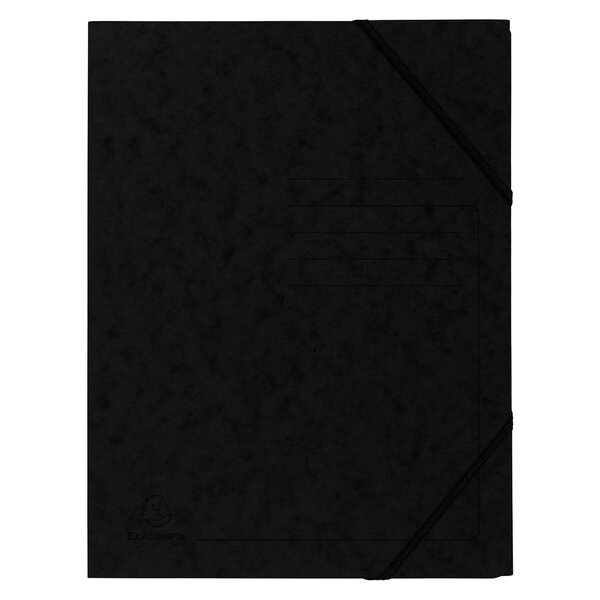 Chemise À Élastique Sans Rabats Carte Lustrée 355gm2 - A4 - Noir - Exacompta