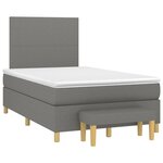 vidaXL Sommier à lattes de lit avec matelas Gris foncé 120x200cm Tissu