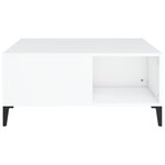 vidaXL Table basse blanc 80x80x36 5 cm bois d'ingénierie