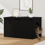 vidaXL Maison pour chat Noir 85 x 55 x 53 5 cm Bois d'ingénierie