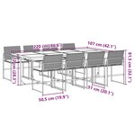 vidaXL Ensemble à manger de jardin 9Pièces coussins noir résine tressée