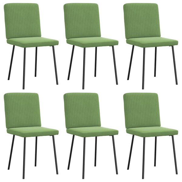 vidaXL Chaises à manger lot de 6 vert clair velours