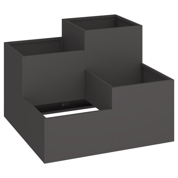 Jardinière vidaXL 100x100x60 cm Acier Noir