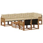 vidaXL Ensemble de canapés d'extérieur 9 pc Naturel et Beige