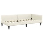 vidaXL Cadre de lit d'angle avec matelas Autre 2 Pièces Crème Velours