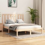 vidaXL Cadre de lit Bois de pin massif 140x190 cm