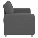 vidaXL Canapé causeuse gris foncé 140 cm tissu velours côtelé