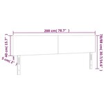 vidaXL Tête de lit à LED Vert foncé 200x5x78/88 cm Velours