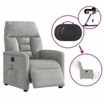 vidaXL Fauteuil inclinable de massage électrique gris clair