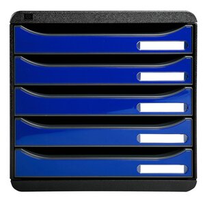 Module De Classement Big Box Plus 5 Tiroirs Iderama - Bleu Royal Brillant - Exacompta