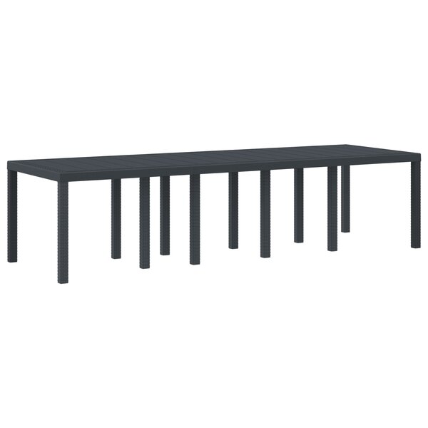 Table de jardin vidaXL Anthracite 300x100x73 cm Poly Rattan