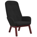 vidaXL Chaise de relaxation avec repose-pied Noir Velours