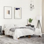 vidaXL Cadre de lit chêne fumé 150x200 cm bois d'ingénierie et métal
