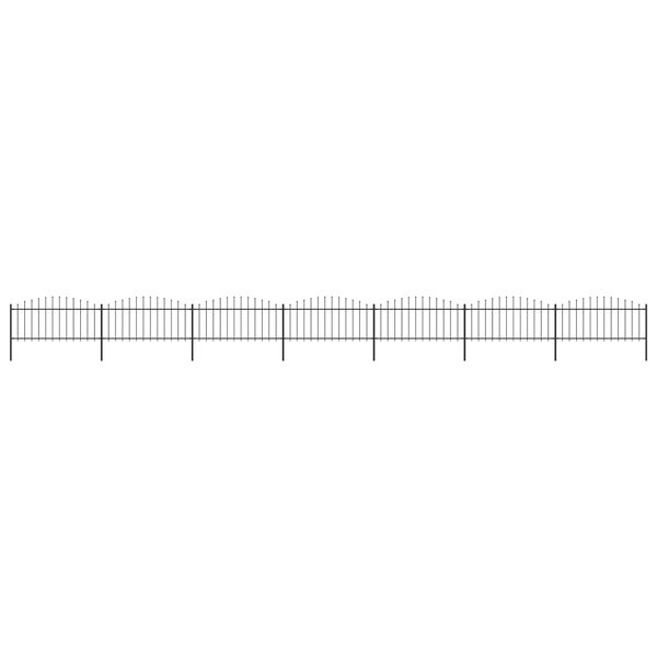 vidaXL Clôture de jardin à dessus en lance Acier (0 5-0 75)x11 9m Noir