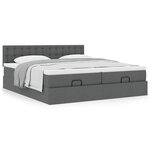 VidaXL Cadre de lit ottoman avec matelas gris foncé 160x200cm tissu