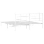 vidaXL Cadre de lit métal avec tête de lit blanc 183x213 cm