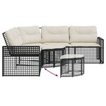 vidaXL Canapé de jardin et coussins et repose-pied en forme de L rotin