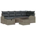 vidaXL Ensemble de canapé de jardin 7 Pièces Gris 234 x 124 x 85 cm
